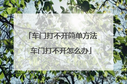 车门打不开简单方法 车门打不开怎么办