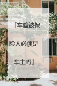 车险被保险人必须是车主吗