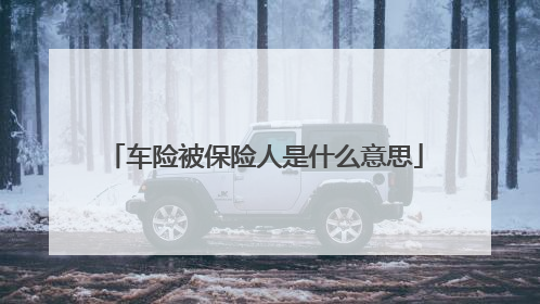 车险被保险人是什么意思