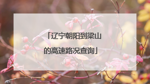 辽宁朝阳到梁山的高速路况查询