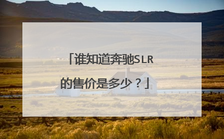 谁知道奔驰SLR的售价是多少？