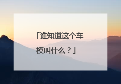 谁知道这个车模叫什么？