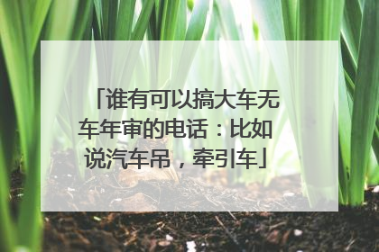 谁有可以搞大车无车年审的电话：比如说汽车吊，牵引车