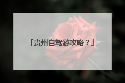 贵州自驾游攻略？