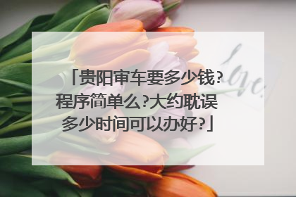 贵阳审车要多少钱?程序简单么?大约耽误多少时间可以办好?