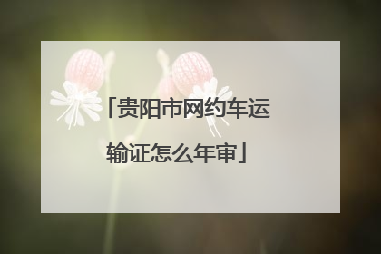 贵阳市网约车运输证怎么年审