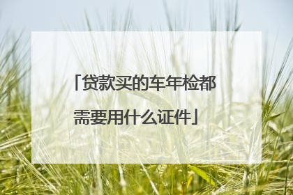 贷款买的车年检都需要用什么证件