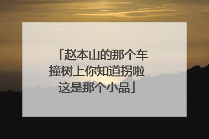 赵本山的那个车撞树上你知道拐啦这是那个小品