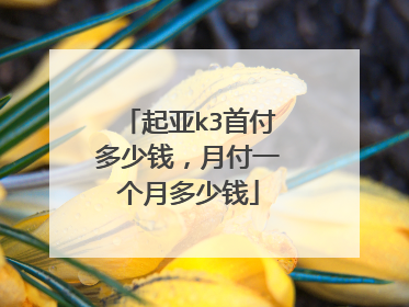 起亚k3首付多少钱，月付一个月多少钱