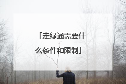 走绿通需要什么条件和限制