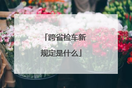 跨省检车新规定是什么