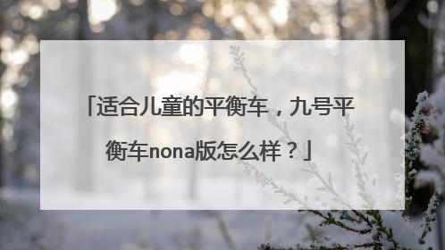 适合儿童的平衡车，九号平衡车nona版怎么样？