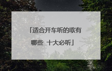 适合开车听的歌有哪些 十大必听