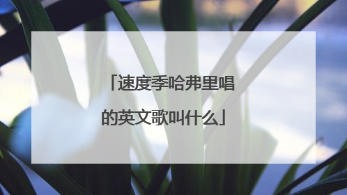 速度季哈弗里唱的英文歌叫什么