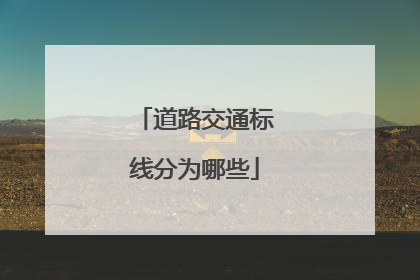 道路交通标线分为哪些