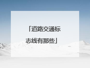 道路交通标志线有那些
