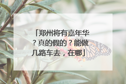 郑州将有嘉年华？真的假的？能做几路车去，在哪