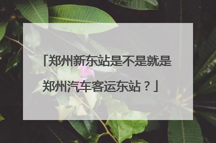 郑州新东站是不是就是郑州汽车客运东站？