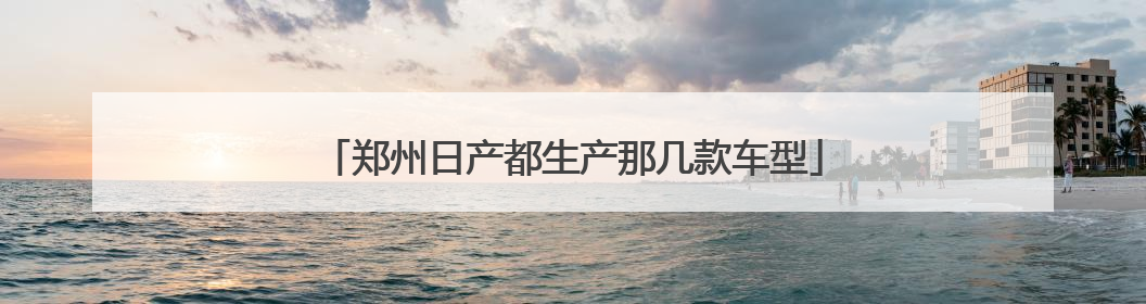 郑州日产都生产那几款车型
