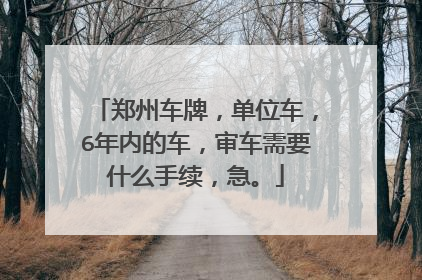 郑州车牌，单位车，6年内的车，审车需要什么手续，急。