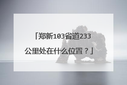郑新103省道233公里处在什么位置？