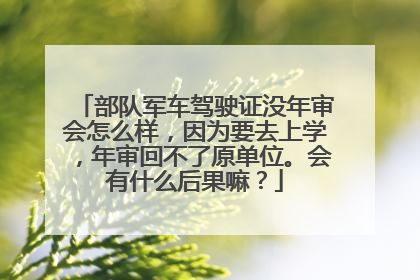 部队军车驾驶证没年审会怎么样，因为要去上学，年审回不了原单位。会有什么后果嘛？