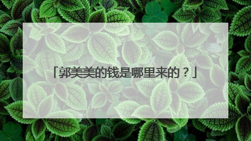 郭美美的钱是哪里来的？