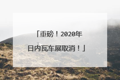 重磅！2020年日内瓦车展取消！