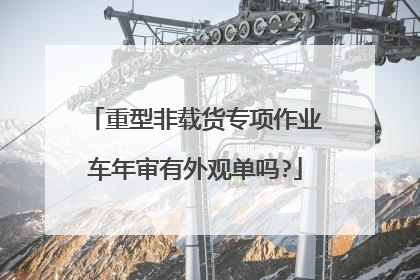 重型非载货专项作业车年审有外观单吗?