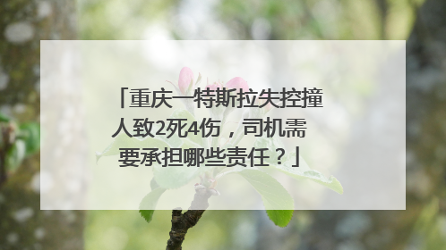 重庆一特斯拉失控撞人致2死4伤，司机需要承担哪些责任？