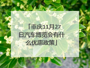 重庆11月27日汽车博览会有什么优惠政策