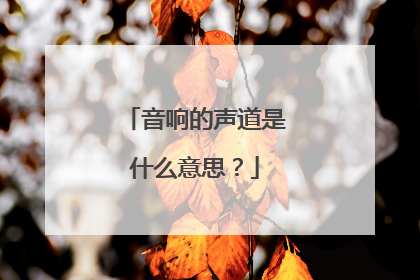 音响的声道是什么意思？