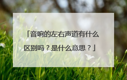 音响的左右声道有什么区别吗？是什么意思？