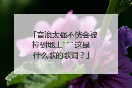 音浪太强不恍会被撞到地上```这是什么歌的歌词？