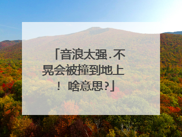 音浪太强.不晃会被撞到地上! 啥意思?