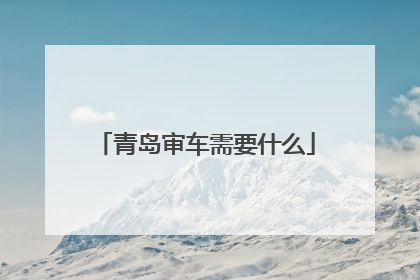 青岛审车需要什么