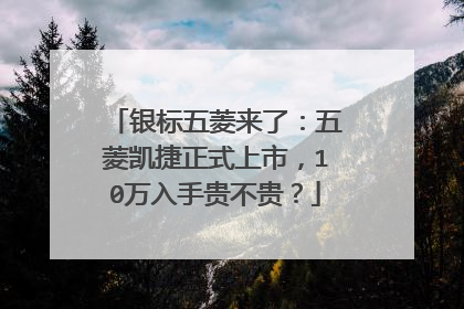 银标五菱来了：五菱凯捷正式上市，10万入手贵不贵？