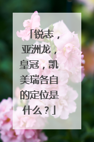 锐志，亚洲龙，皇冠，凯美瑞各自的定位是什么？