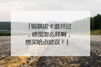 锐骐皮卡谁开过，感觉怎么样啊，想买给点建议！