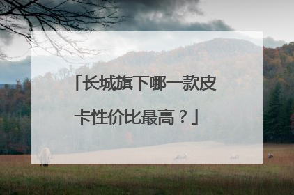 长城旗下哪一款皮卡性价比最高？