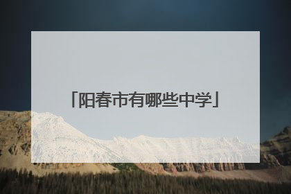 阳春市有哪些中学
