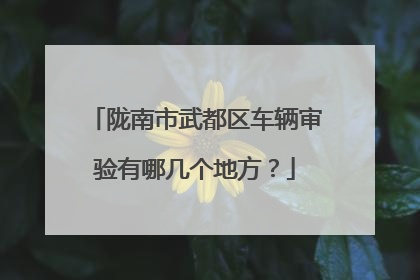 陇南市武都区车辆审验有哪几个地方？
