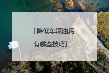 降低车辆油耗有哪些技巧