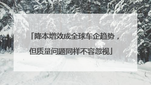 降本增效成全球车企趋势，但质量问题同样不容忽视