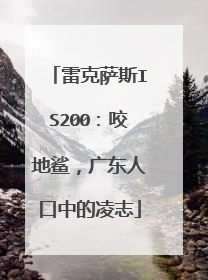 雷克萨斯IS200：咬地鲨，广东人口中的凌志
