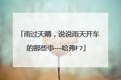 雨过天晴，说说雨天开车的那些事——哈弗F7