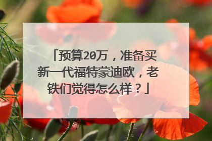 预算20万，准备买新一代福特蒙迪欧，老铁们觉得怎么样？