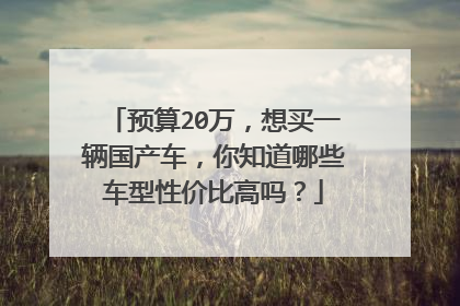 预算20万，想买一辆国产车，你知道哪些车型性价比高吗？