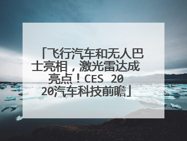 飞行汽车和无人巴士亮相，激光雷达成亮点！CES 2020汽车科技前瞻