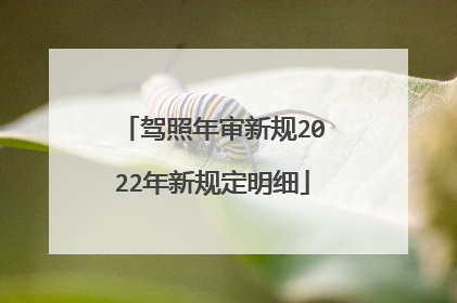 驾照年审新规2022年新规定明细